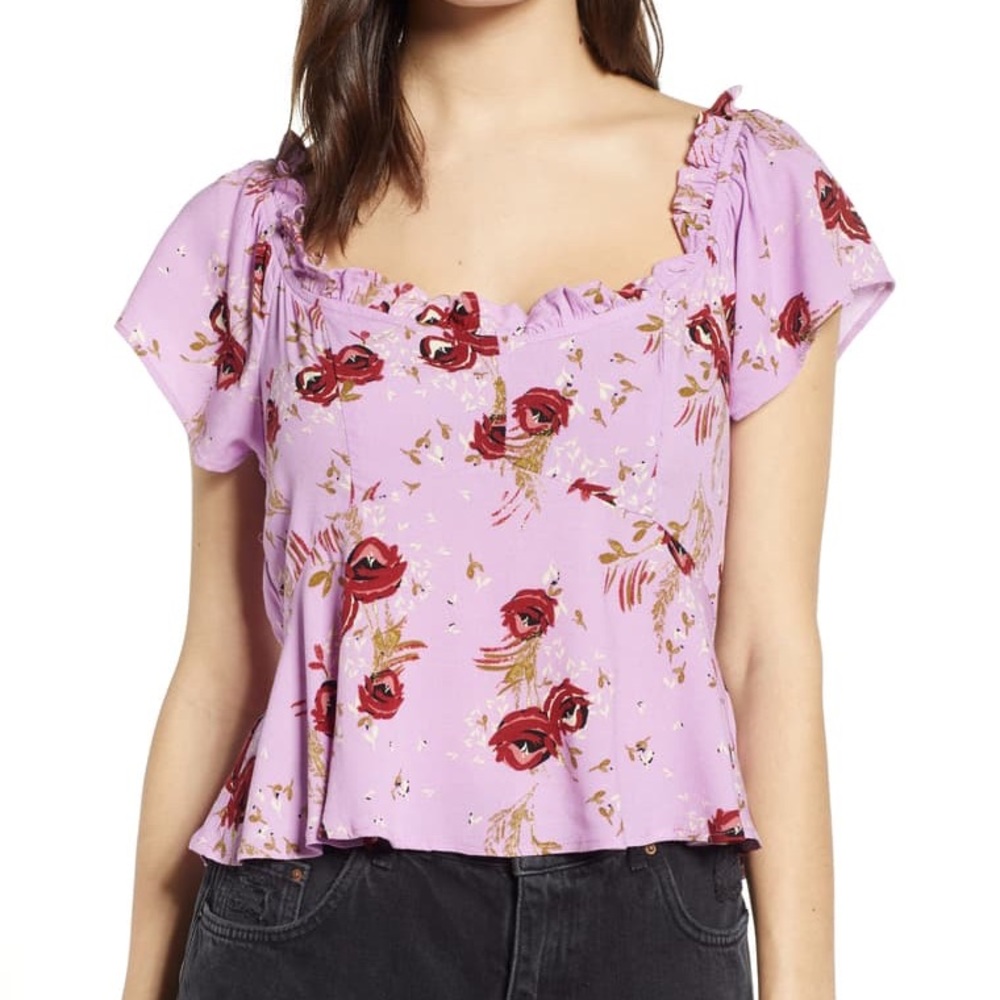 ROW A Femme Flounce Sleeve Top